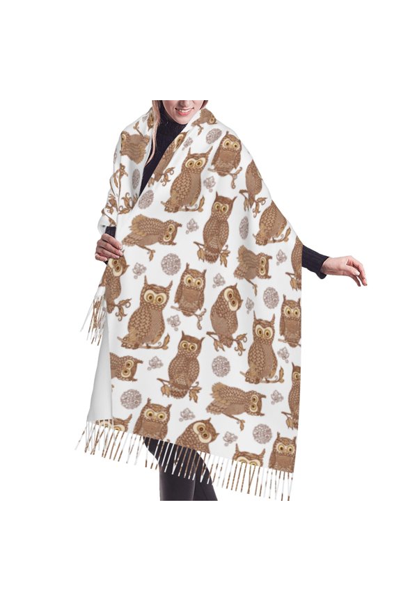 Shawl Wraps for Women - Ethnic Style Owl Oversized Fall Winter Fashion Blanket Scarf for Women