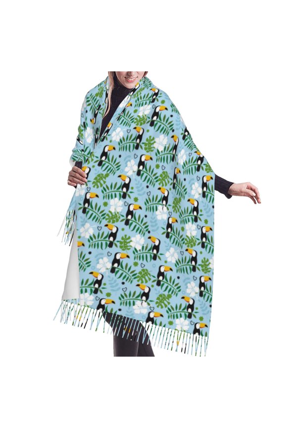 Shawl Wraps for Women - Exotic bird toucan Oversized Fall Winter Fashion Blanket Scarf for Women