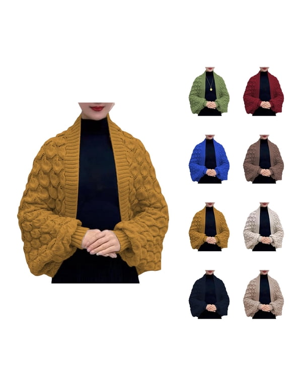 Shawl Wraps for Women Fall Winter Solid Color Soft Warm Knitted Sweater Scarf with Sleeves