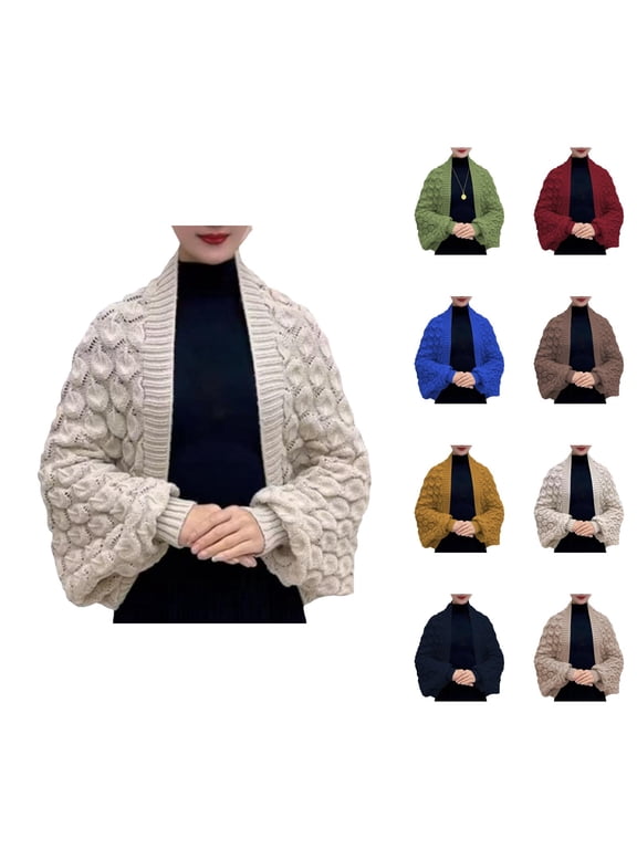 Shawl Wraps for Women Fall Winter Solid Color Soft Warm Knitted Sweater Scarf with Sleeves