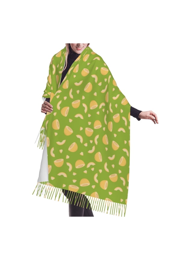 Shawl Wraps for Women - Green Funny Cantaloupe Oversized Fall Winter Fashion Blanket Scarf for Women