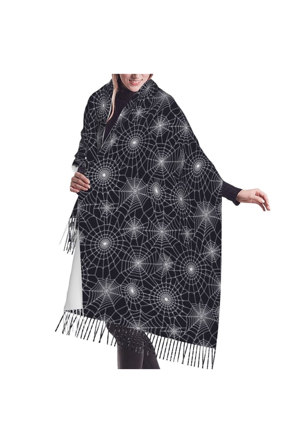 Shawl Wraps for Women - Halloween spiderweb cobweb Oversized Fall Winter Fashion Blanket Scarf for Women