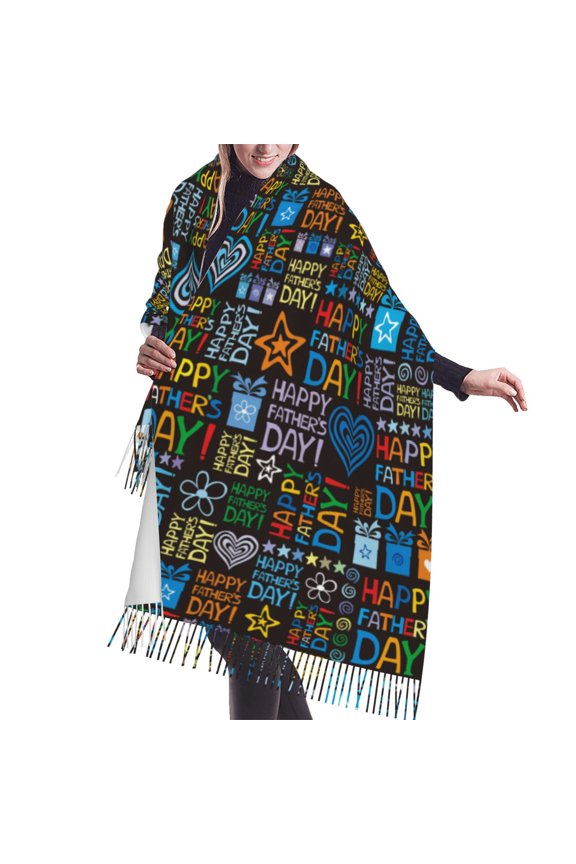 Shawl Wraps for Women - Happy Father Day Oversized Fall Winter Fashion Blanket Scarf for Women