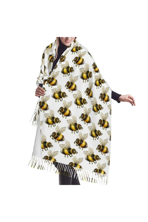 Shawl Wraps for Women - Honey Bee Realistic cute Oversized Fall Winter Fashion Blanket Scarf for Women