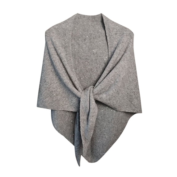 Shawl Wraps for Women LSQii Open Front Knitted Poncho Sweater Cardigan Casual Warm Solid Color Blanket Cape Scarf pring Daily Wear Travel Light Ashy
