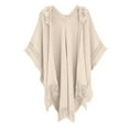 thumbnail image 1 of Shawl Wraps for Women LSQii Open Front Knitted Poncho Sweater Tassel Elegan Oversized Solid Color Blanket Cape Cardigan for Daily Wear,Travel Spring, 1 of 5