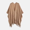 thumbnail image 1 of Shawl Wraps for Women,Long Plus Size Knitted Shawl with Tassels,Oversized Winter Cape Cloak and Neck Warmer,Thick Warm Wrap for Cold Weather(Khaki), 1 of 3