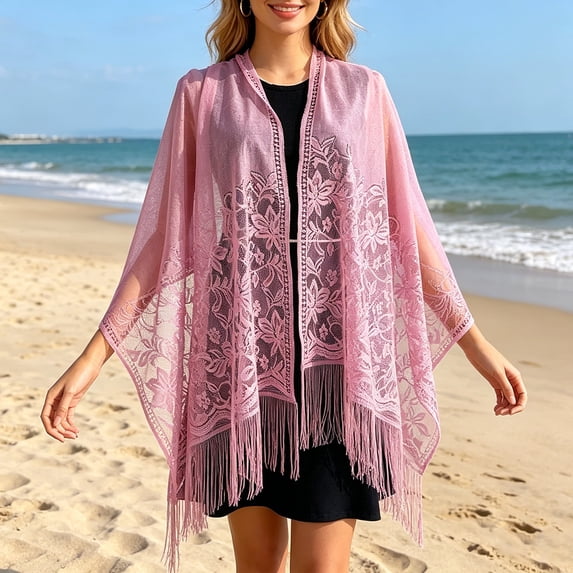 Shawls and Wraps for Evening Dresses, Lace Mesh Fringe Scarves with Tassels for Women Wedding Formal Party
