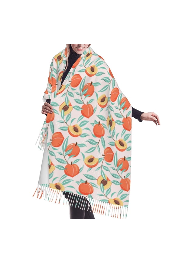 Shawl Wraps for Women - Peach Oversized Fall Winter Fashion Blanket Scarf for Women