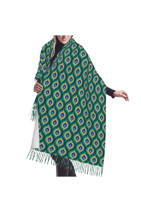 Shawl Wraps for Women - Peacock'S Tail Oversized Fall Winter Fashion Blanket Scarf for Women