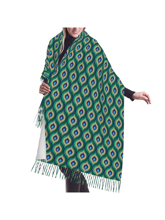 Shawl Wraps for Women - Peacock'S Tail Oversized Fall Winter Fashion Blanket Scarf for Women