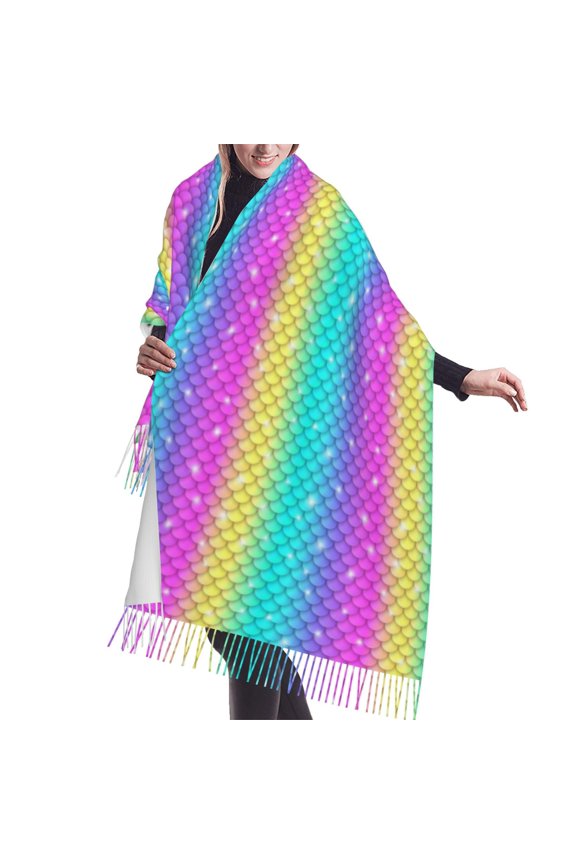 Shawl Wraps for Women - Rainbow Scales2 Oversized Fall Winter Fashion Blanket Scarf for Women