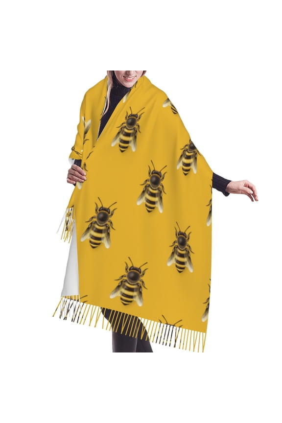 Shawl Wraps for Women - Realistic Bee cute cool yellow Oversized Fall Winter Fashion Blanket Scarf for Women