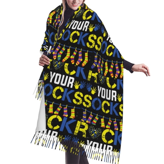 Shawl Wraps for Women - Rock Your Socks Oversized Fall Winter Fashion Blanket Scarf for Women