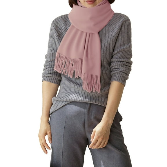 Shawl Wraps for Women Scarves Autumn And Winter With A Versatile Like Feel Tassels Style Warm Suitable As Neck Warmer Light Pink Scarf