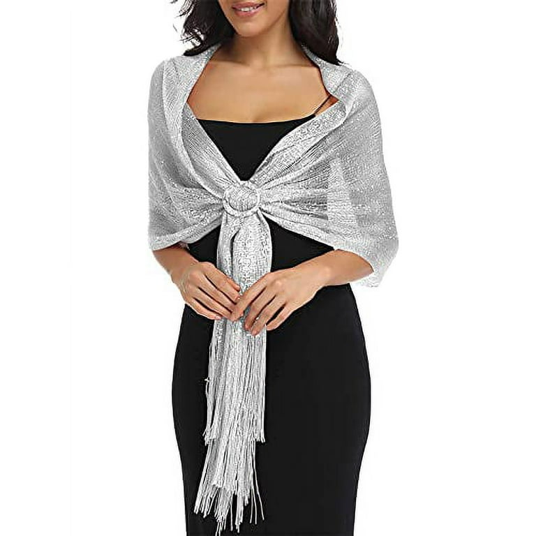 silver shawls and wraps for evening dresses