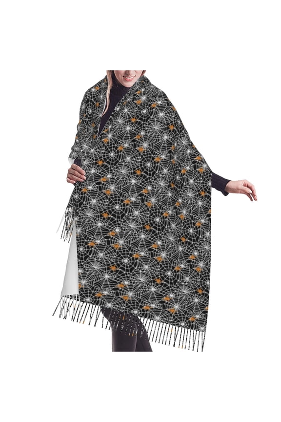 Shawl Wraps for Women - Spider Cobweb Oversized Fall Winter Fashion Blanket Scarf for Women