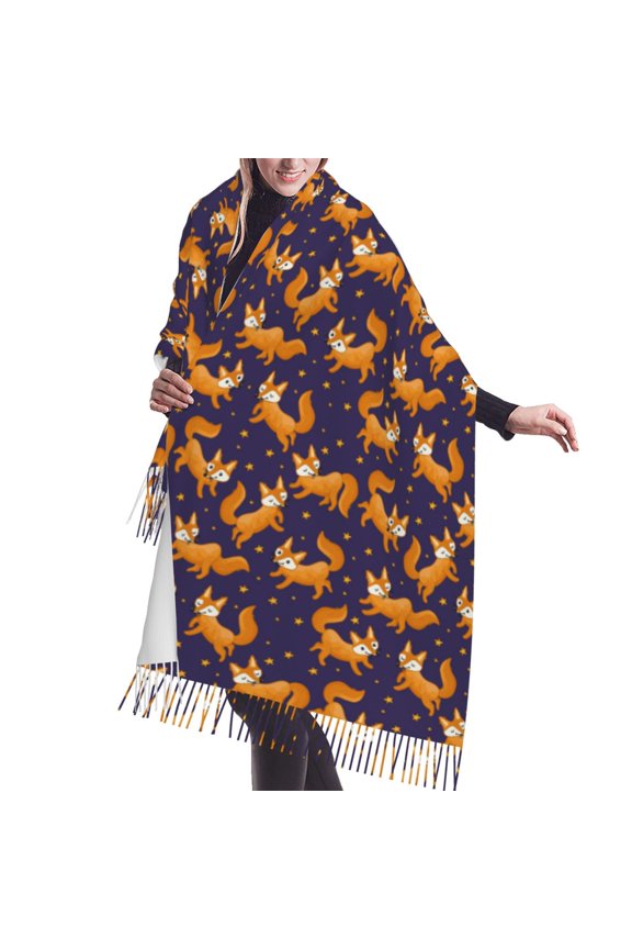 Shawl Wraps for Women - Stars and Fox Cute Oversized Fall Winter Fashion Blanket Scarf for Women