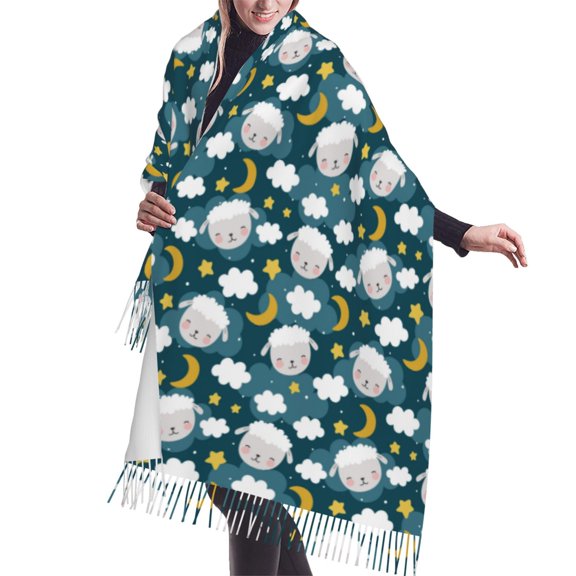 Shawl Wraps for Women - Sweet Dream Lamb Oversized Fall Winter Fashion Blanket Scarf for Women