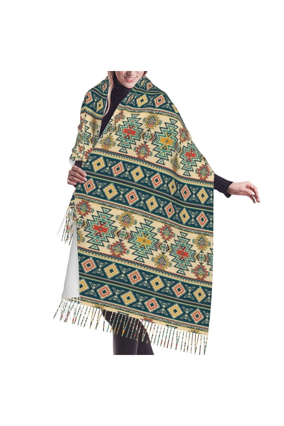 Shawl Wraps for Women - Traditional Tribal Aztec1 Oversized Fall Winter Fashion Blanket Scarf for Women