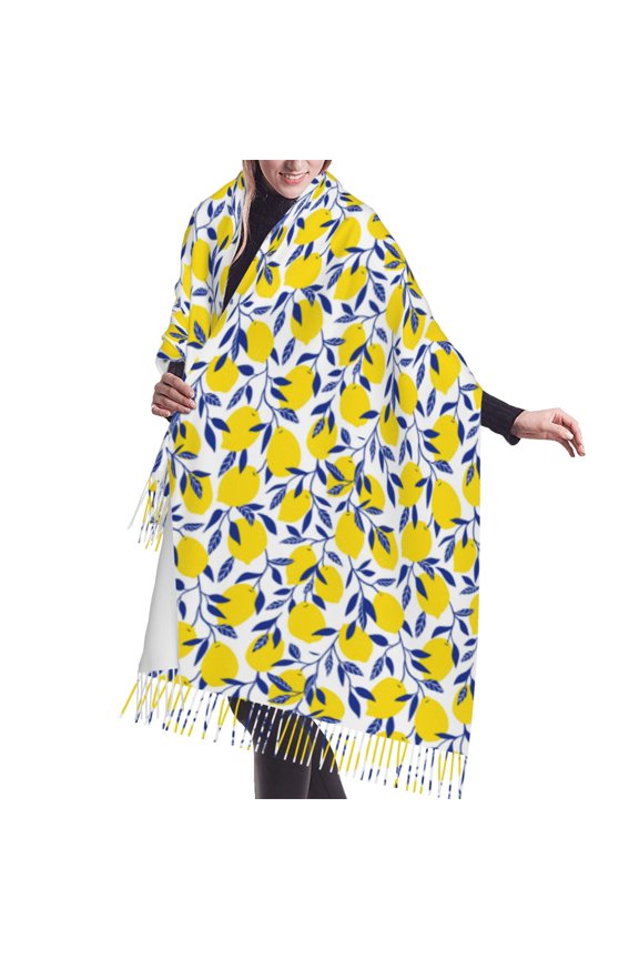 Shawl Wraps for Women - Tropical Lemon Oversized Fall Winter Fashion Blanket Scarf for Women