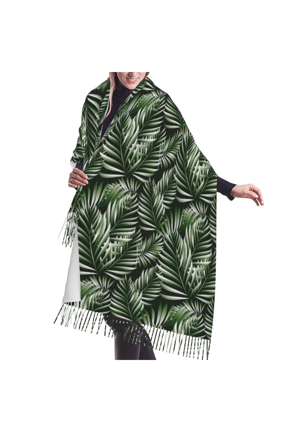 Shawl Wraps for Women - Tropical Palm Leaves1 Oversized Fall Winter Fashion Blanket Scarf for Women