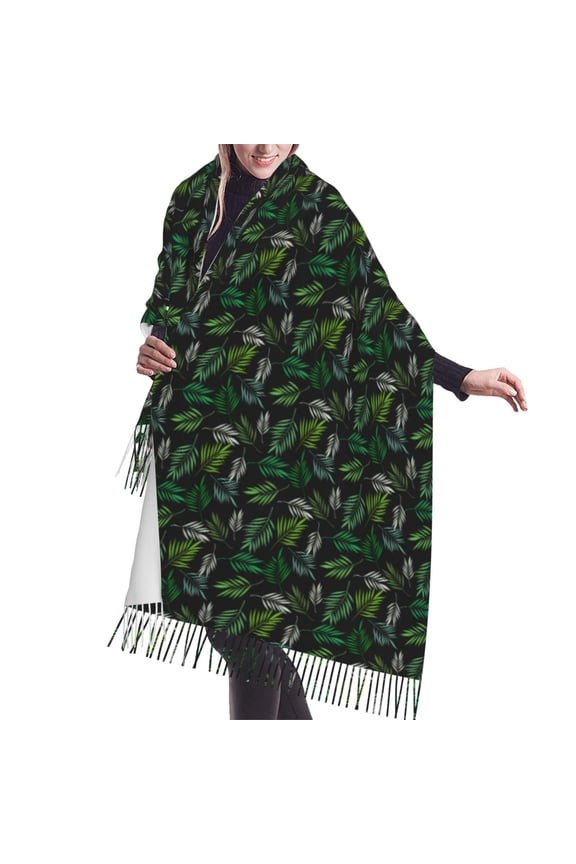 Shawl Wraps for Women - Tropical Palm leaves Oversized Fall Winter Fashion Blanket Scarf for Women