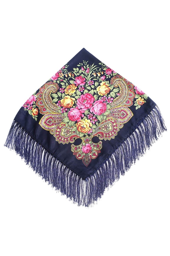 Shawl Wraps for Women Women Lady Folk-Custom Print Tassel Square Scarf Wrap Shawl Travel Scarve Triangle Scarf