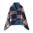 thumbnail image 1 of Shawl Wraps for Women Women's Winter Coral Fleece Double Layer Multifunctional Outdoor Cold Proof And Warm Plaid Blanket Home Blue, 1 of 3