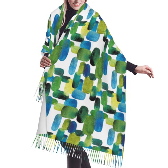 Shawl Wraps for Women - abstractly Bright Green pattern Oversized Fall Winter Fashion Blanket Scarf for Women