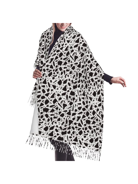 Shawl Wraps for Women - black white graphics Oversized Fall Winter Fashion Blanket Scarf for Women