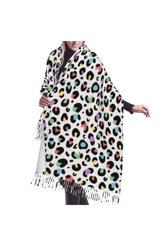 Shawl Wraps for Women - colorful Leopard printA Oversized Fall Winter Fashion Blanket Scarf for Women