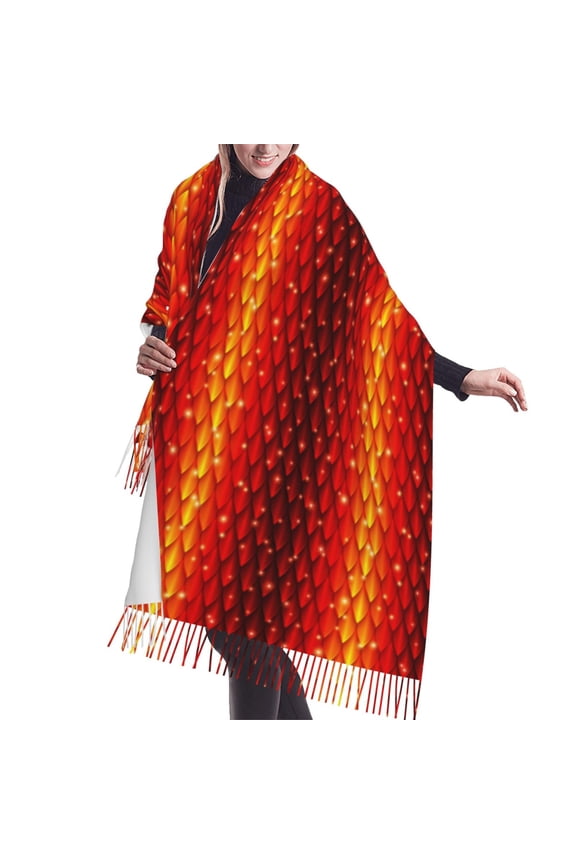 Shawl Wraps for Women - cool Red Dragon Skin scale Oversized Fall Winter Fashion Blanket Scarf for Women