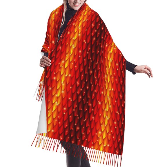 Shawl Wraps for Women - cool Red Dragon Skin scale Oversized Fall Winter Fashion Blanket Scarf for Women
