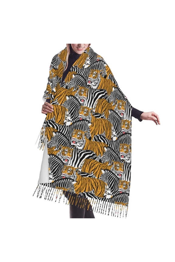 Shawl Wraps for Women - cool Tiger zebra Oversized Fall Winter Fashion Blanket Scarf for Women