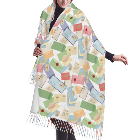 Shawl Wraps for Women - envelope Pattern color Oversized Fall Winter Fashion Blanket Scarf for Women
