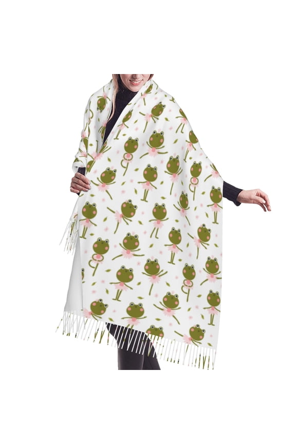 Shawl Wraps for Women - frog dancing ballet funny Oversized Fall Winter Fashion Blanket Scarf for Women