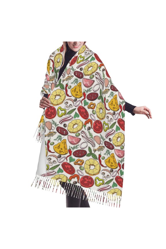 Shawl Wraps for Women - funny food Oversized Fall Winter Fashion Blanket Scarf for Women
