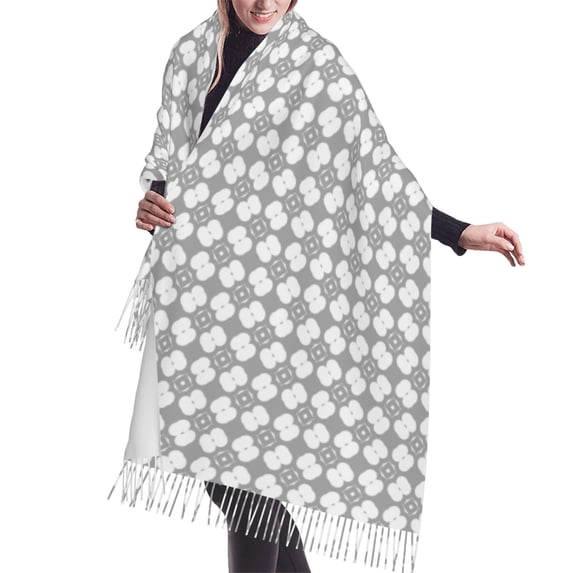 Shawl Wraps for Women - geometric ornamental print Oversized Fall Winter Fashion Blanket Scarf for Women