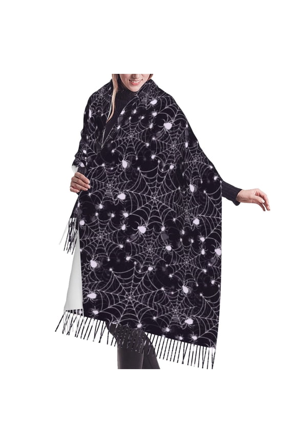 Shawl Wraps for Women - halloween Creative spiderweb cobweb Oversized Fall Winter Fashion Blanket Scarf for Women