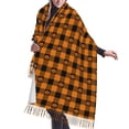 thumbnail image 1 of Shawl Wraps for Women - halloween elements plaid pumpkins Oversized Fall Winter Fashion Blanket Scarf for Women, 1 of 6