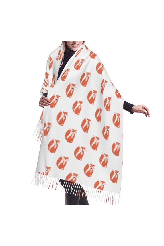Shawl Wraps for Women - orange fox Oversized Fall Winter Fashion Blanket Scarf for Women