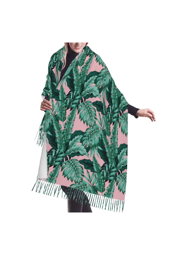 Shawl Wraps for Women - palm leaves_J Oversized Fall Winter Fashion Blanket Scarf for Women