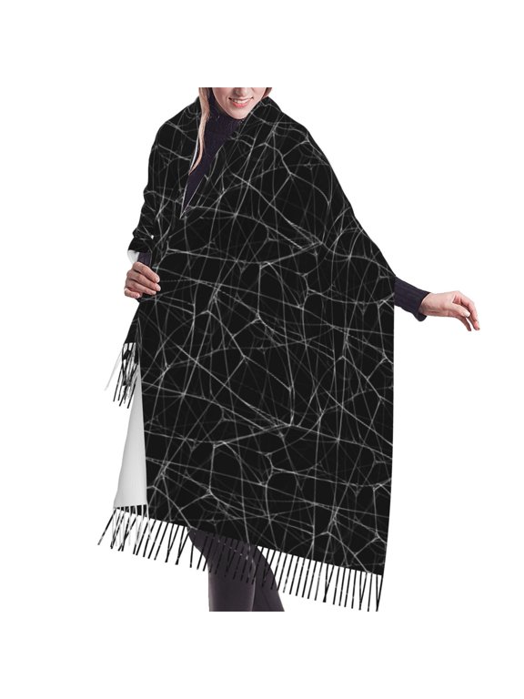 Shawl Wraps for Women - realistic black spiderweb cool Oversized Fall Winter Fashion Blanket Scarf for Women