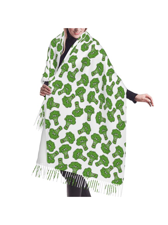 Shawl Wraps for Women - smiling broccoli cute funny Oversized Fall Winter Fashion Blanket Scarf for Women