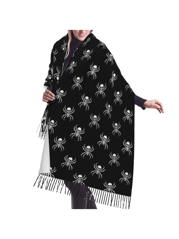 Shawl Wraps for Women - spider skeleton black cool Oversized Fall Winter Fashion Blanket Scarf for Women