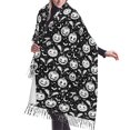 thumbnail image 1 of Shawl Wraps for Women - white halloween pumpkin bat Oversized Fall Winter Fashion Blanket Scarf for Women, 1 of 6
