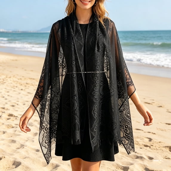 Shawls And Wraps For Evening Dresses Scarfs For Women Wedding Formal Shawl Black One Size