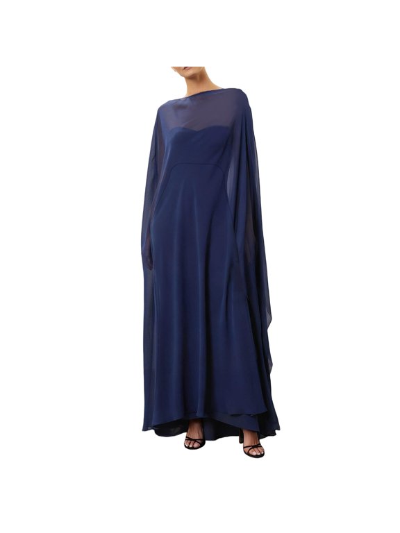 Shawls And Wraps for Evening Dresses,Chiffon Cape Mesh Poncho Top Capelets Cover Up Wedding Fashion Womens Shawl Navy