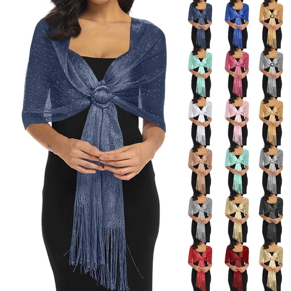Shawls and Wraps for Evening Dresses Shawl Wraps for Women with Buckle for Evening Party Dresses Wedding Party Navy One Size